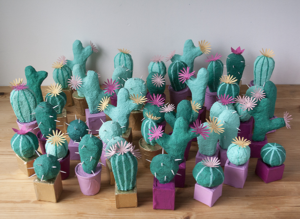 Paper Mache Cacti for Bash Please | Bramble Workshop